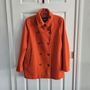 NWOT Lands End Insulated Double Breasted Wool Coat